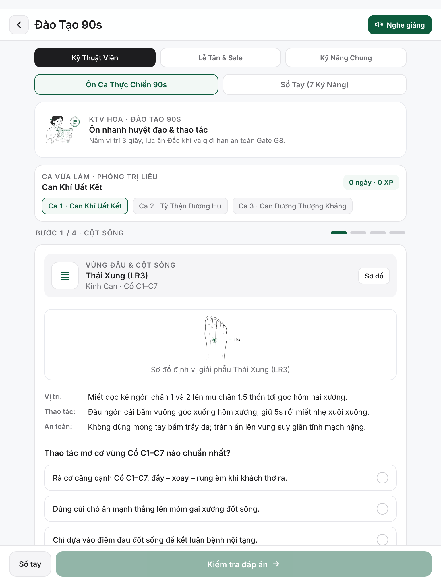 Trò chơi ôn bài 90 giây cuối ca cho Thợ